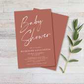 Baby shower FLYER VOOR budgetterracotta Script