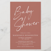 Baby shower FLYER VOOR budgetterracotta Script (Voorkant)