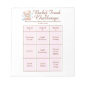 Baby shower Food Challenge Game Activiteit Notitie Notitieblok (Voorkant)