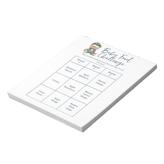 Baby shower Food Challenge Game Activiteit Notitie Notitieblok (Linkerzijde)