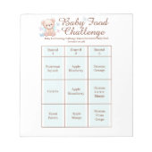 Baby shower Food Challenge Game Activiteit Notitie Notitieblok (Voorkant)