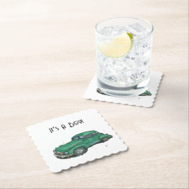 Baby shower for a boy, sedan kartonnen onderzetters