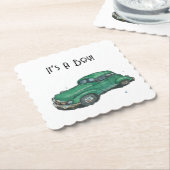 Baby shower for a boy, sedan kartonnen onderzetters (Gebogen)