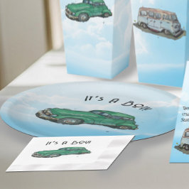Baby shower for a boy, sedan papieren bordje
