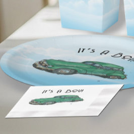 Baby shower for a boy, sedan servet