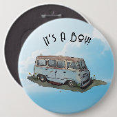 Baby shower for a boy, truck  ronde button 6,0 cm (Voorkant /achterkant)