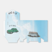 Baby shower for a boy, van and sedan bedankdoosjes (Uitgevouwen)