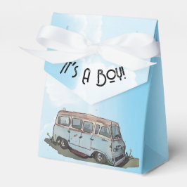 Baby shower for a boy, van and sedan bedankdoosjes