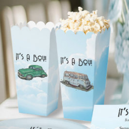 Baby shower for a boy, van and sedan bedankdoosjes