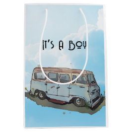 Baby shower for a boy, Van and sedan Medium Cadeauzakje