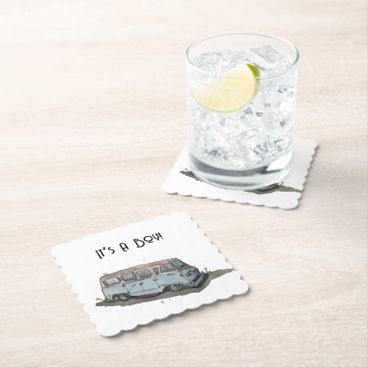 Baby shower for a boy, van kartonnen onderzetters (Insitu)