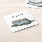 Baby shower for a boy, van kartonnen onderzetters (Gebogen)
