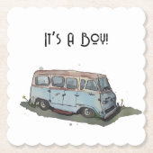 Baby shower for a boy, van kartonnen onderzetters (Voorkant)