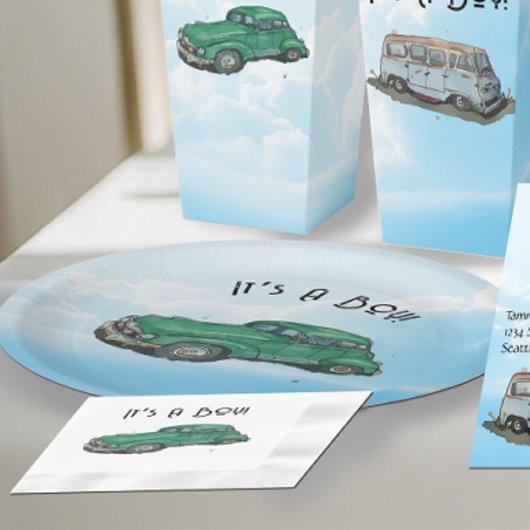 Baby shower for a boy, van papieren bordje