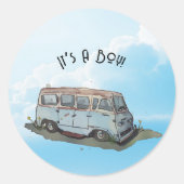 Baby shower for a boy, van ronde sticker (Voorkant)