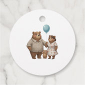 Baby Shower for Boy Blue Balloon Teddy Bear  Bedankjes Labels (Achterkant)