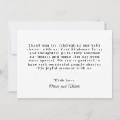 Baby Shower for Boy Blue Balloon Teddy Bear Bedankkaart (Achterkant)