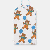 Baby Shower for Boy Blue Balloon Teddy Bear   Cadeaulabel (Achterkant)