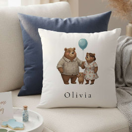 Baby Shower for Boy – Blue Balloon Teddy Bear Kussen