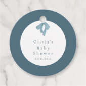 Baby Shower for Boy – Blue Bow , Customizable Bedankjes Labels (Voorkant)