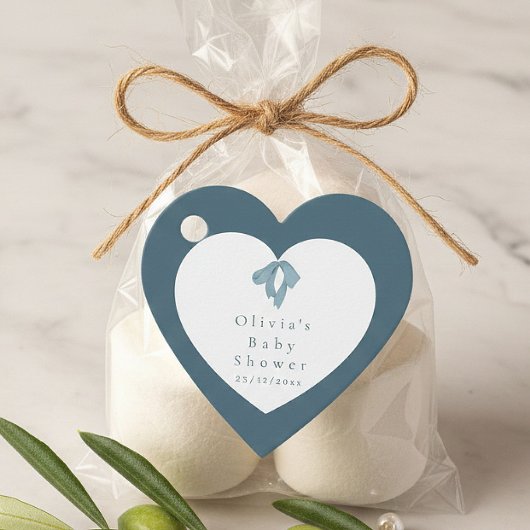 Baby Shower for Boy – Blue Bow , Customizable Bedankjes Labels