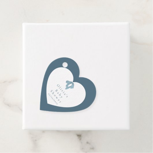 Baby Shower for Boy – Blue Bow , Customizable Bedankjes Labels (In situ)
