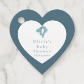 Baby Shower for Boy – Blue Bow , Customizable Bedankjes Labels (Voorkant)