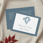 Baby Shower  for Boy – Blue Bow , Customizable  Bedankkaart