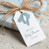 Baby Shower for Boy – Blue Bow , Customizable Cadeaulabel