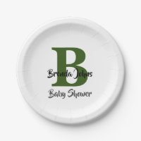 Baby shower Forest Green Monogram Oerwoud Thema
