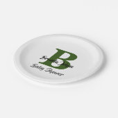 Baby shower Forest Green Monogram Oerwoud Thema Papieren Bordje (Gekanteld)