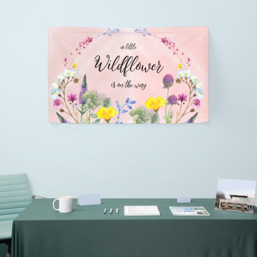 Baby shower Foto achtergrond, Wilde bloem Spandoek (Beurs)