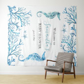 Baby shower Foto Achtergrond Zee Thema Wandkleed (In Situ (horizontaal))