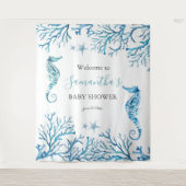 Baby shower Foto Achtergrond Zee Thema Wandkleed (Voorkant)