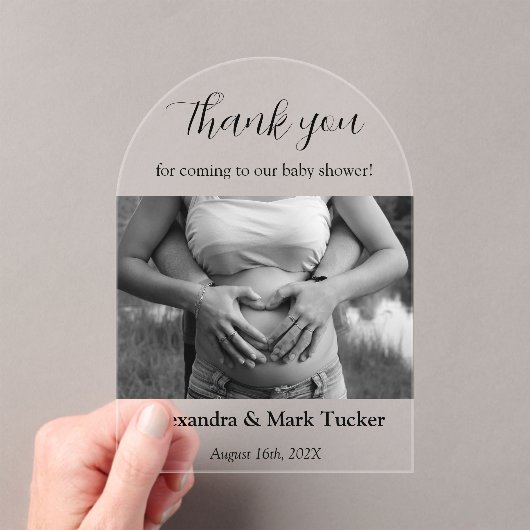 Baby shower Foto Acryl Uitnodigingen (Insitu (Draagbaar))