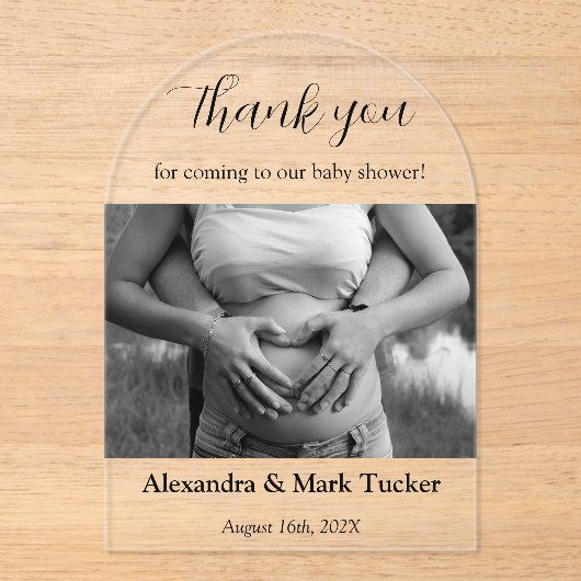 Baby shower Foto Acryl Uitnodigingen (Voorkant)