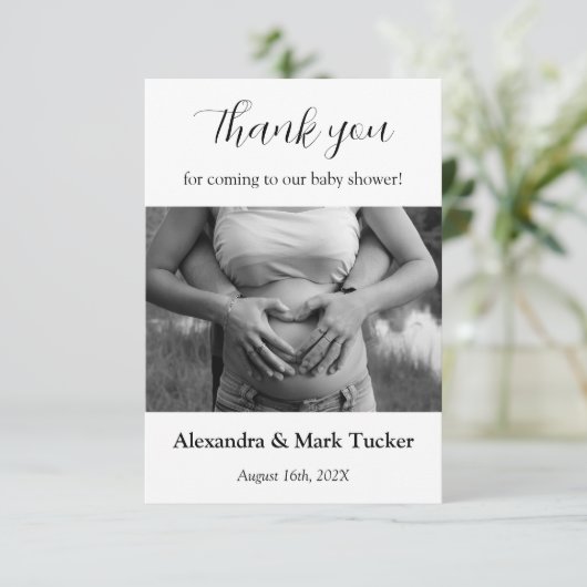 Baby shower Foto Bedankkaart (Staand voorkant)