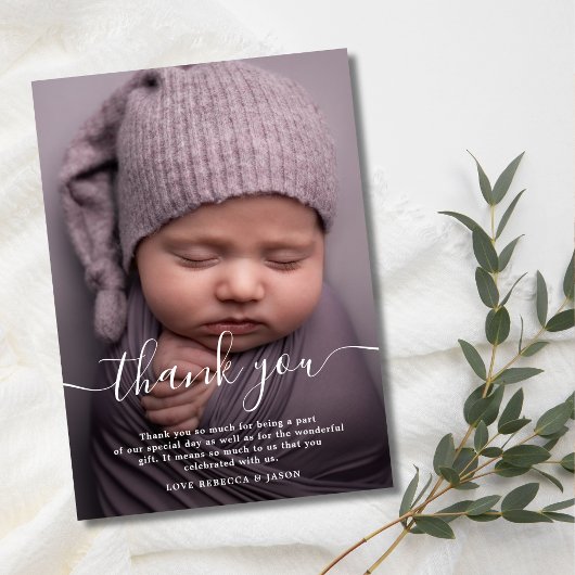 Baby shower Foto bedankt kaarten Aangepast