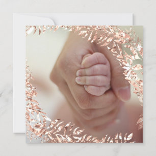 Baby shower Foto Bloemen Roos Roze Royal Baby Kaart