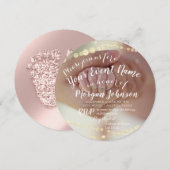 Baby shower Foto Confetti Feet Roos Gold Kaart (Voorkant / Achterkant)