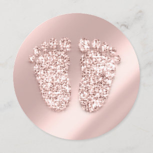 Baby shower Foto Confetti Feet Roos Gold Kaart