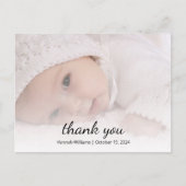 Baby shower foto eenvoudige zonnebloem dank u briefkaart (Voorkant)