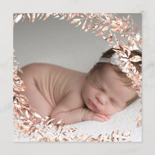 Baby shower Foto Floral Roos Gold Royal Baby Kaart