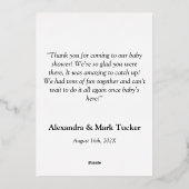 Baby shower Foto Folie Uitnodiging (Achterkant)