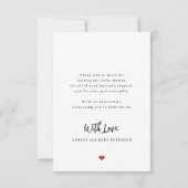 Baby shower foto moderne liefde en bedankt script (Achterkant)