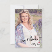 Baby shower foto moderne liefde en dank script bedankkaart (Voorkant)