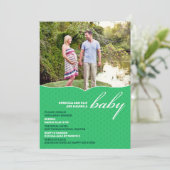 Baby shower foto platte uitnodiging (Staand voorkant)