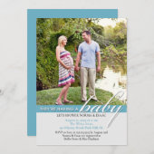 Baby shower foto platte uitnodiging (Voorkant / Achterkant)