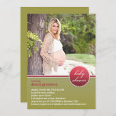 Baby shower foto platte uitnodiging (Voorkant / Achterkant)