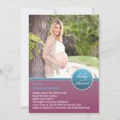 Baby shower foto platte uitnodiging (Voorkant)